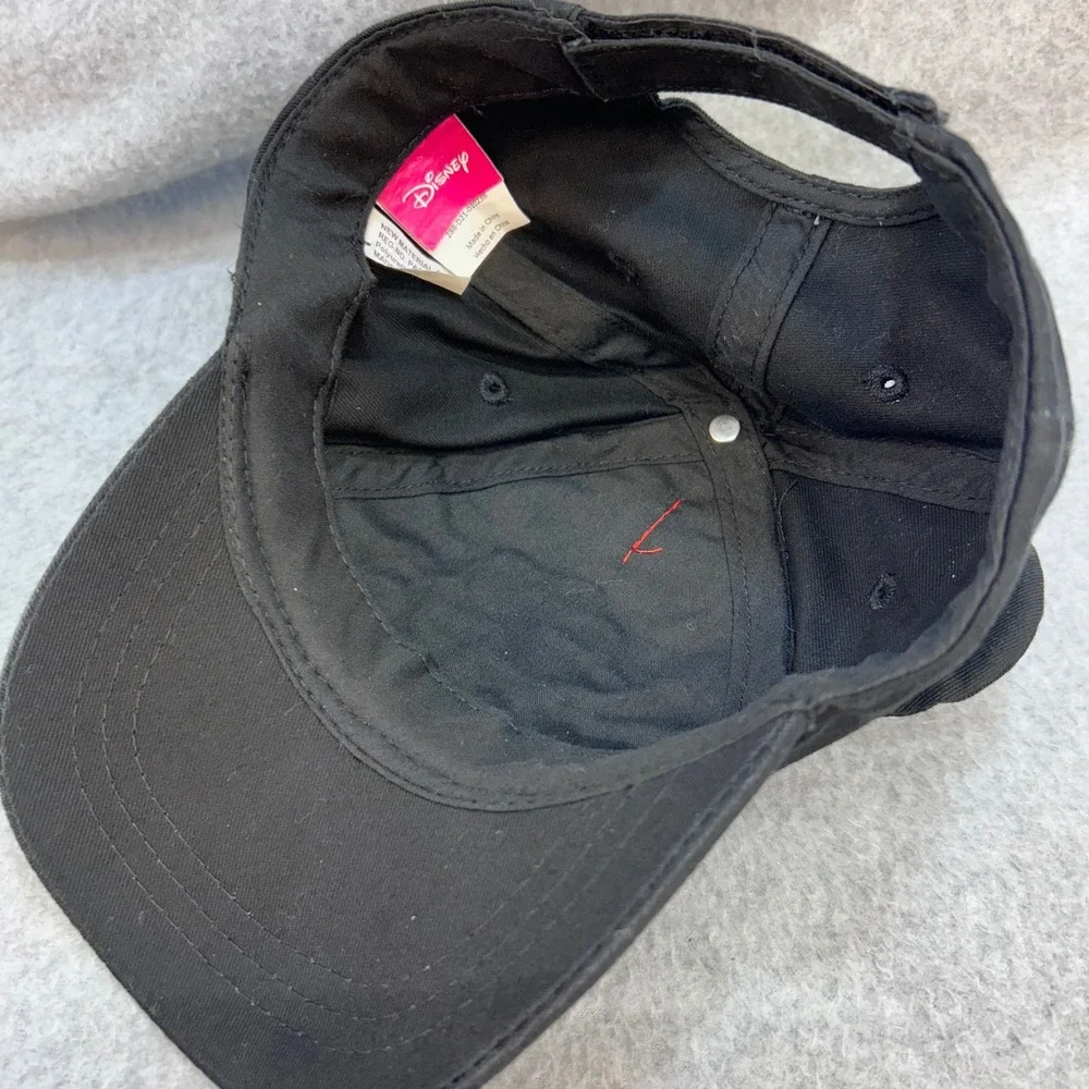 Minnie Mouse Kids Black Disney Baseball Hat 3D Ears and Bow OSFM